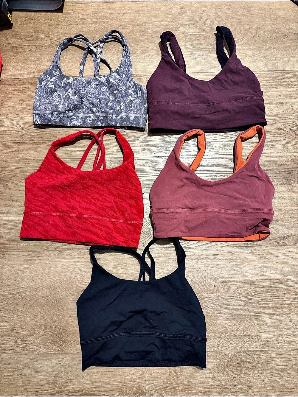 lululemon Free to Be Wild Bra *Long Line Sports Bra Set Red & Purple - Picture 2 of 7
